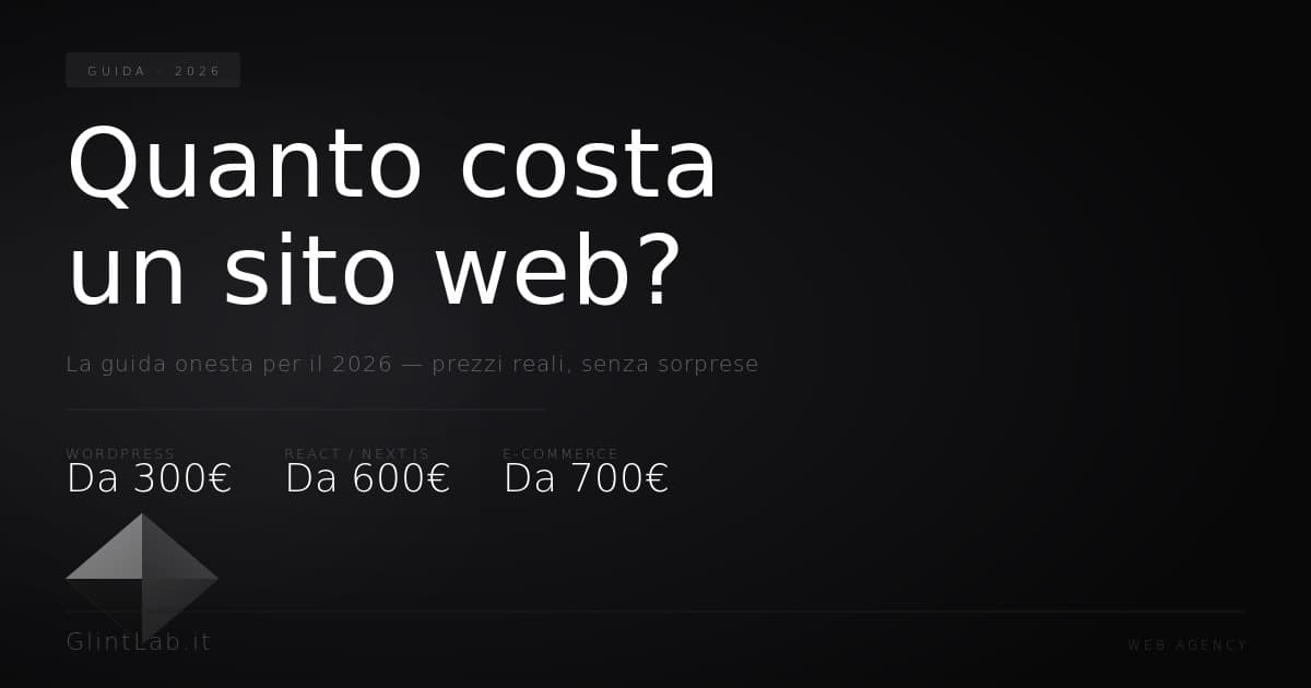 Cover: Quanto costa un sito web nel 2026? La guida completa per le PMI