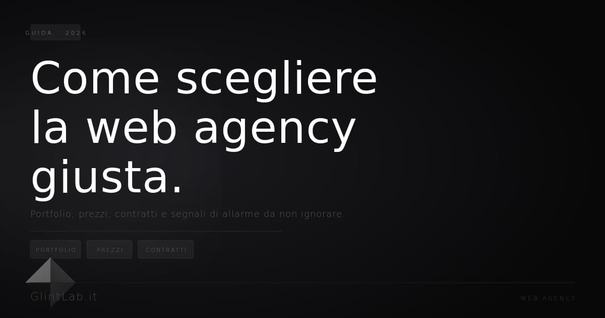 Cover: Come scegliere la web agency giusta nel 2026: la guida definitiva