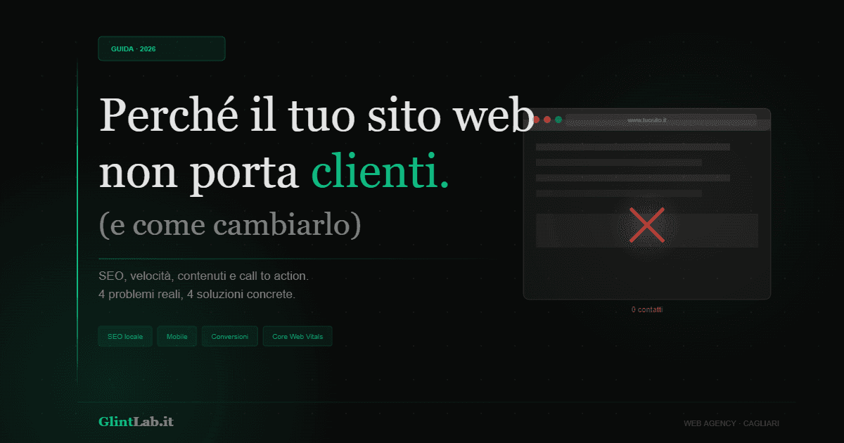 Cover: Perché il sito web della tua attività non porta clienti (e come cambiarlo)