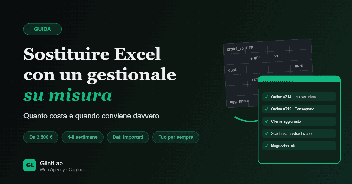 Immagine di copertina: Sostituire Excel con un gestionale su misura: quanto costa e quando conviene davvero