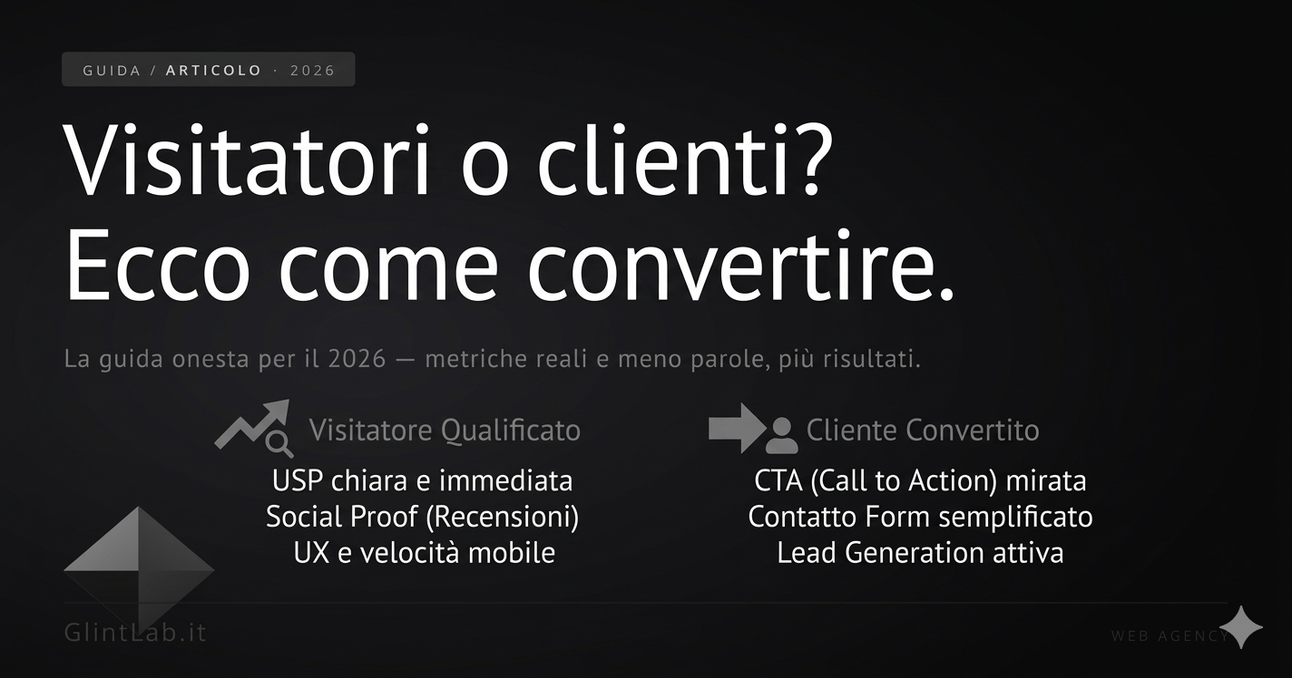 Immagine di copertina: Il tuo sito web attira visitatori ma non clienti? Ecco come invertire la rotta nel 2026