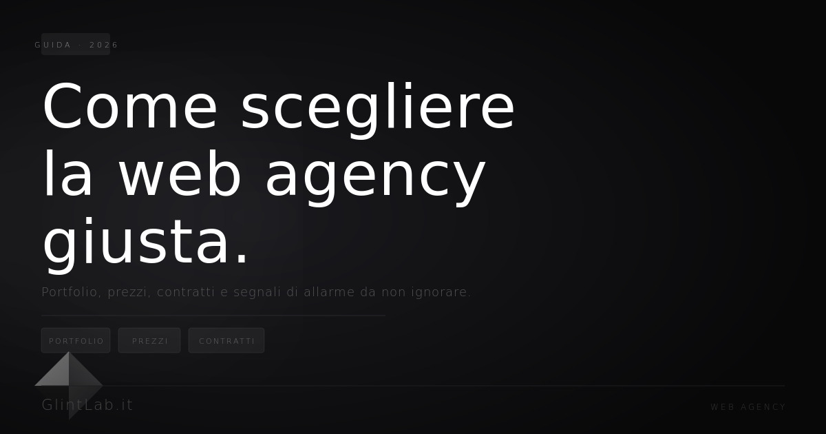 Immagine di copertina: Come scegliere la web agency giusta nel 2026: la guida definitiva